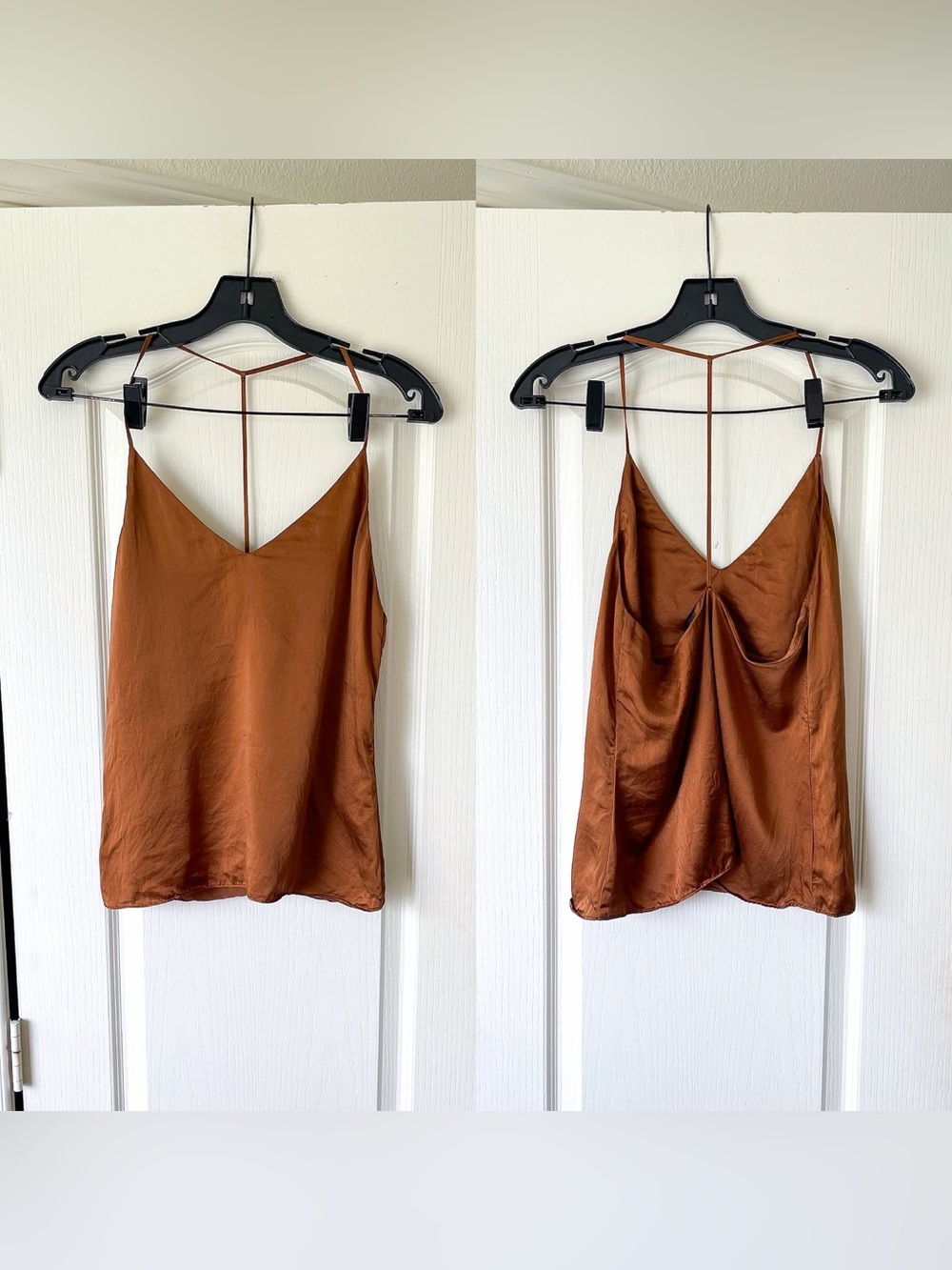 Reformation Cobra Camisole Satin Bronze XS EUC